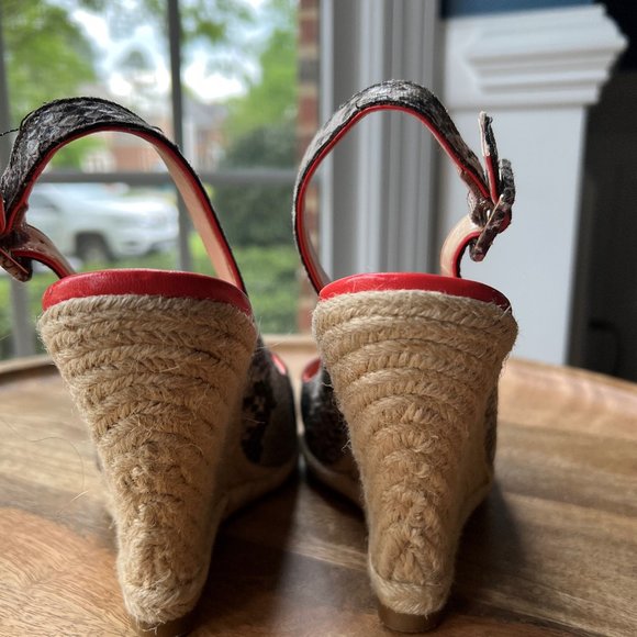 Audrey Brooke Eddie Snake Print Wedges Size 8.5M - Picture 4 of 5